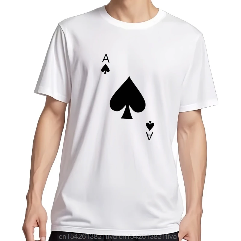 

Футболка Ace Of Spades с игральными картами и покером, летние топы для мальчиков, белые облегающие футболки для мужчин