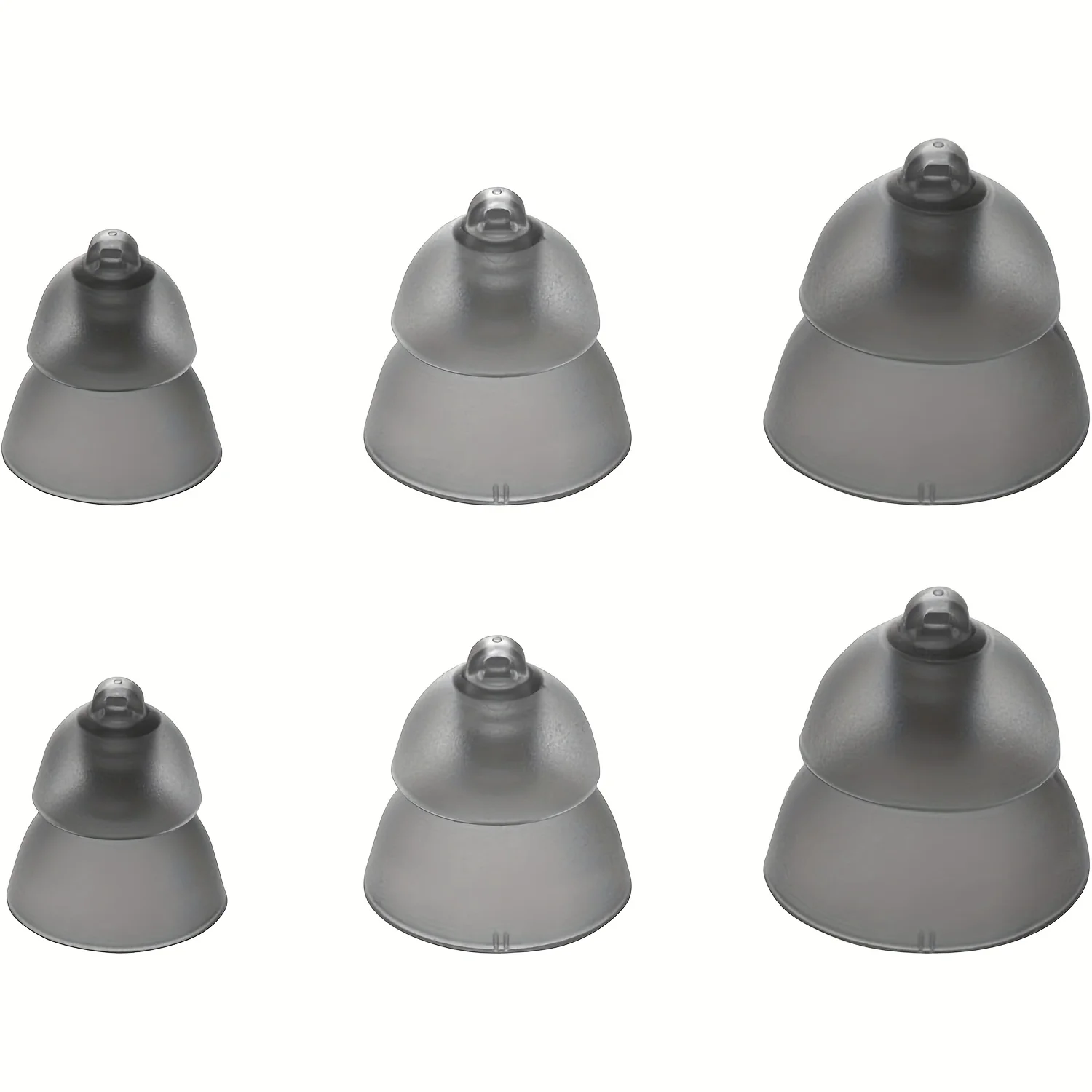 3-Pair Phonak Power Smokey Dome Replacement Domes- Mixed Small-Medium-Large Domes for Hearing Aids Compatible with All Receptors