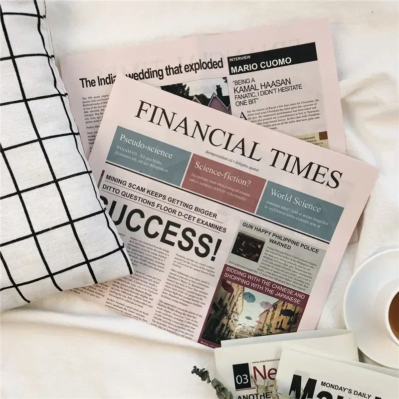 Adereços fotográficos de jornal retrô para estúdio fotográfico, decoração de estilo chique para mesa, blogueiro, reprodução de natureza morta
