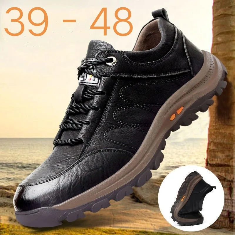 

Winter Shoes for Men 2023 Pu Leather Warm Thick Sole Shoe Safety Wear-Resistant Outdoor Sports Men Casual Shoe Zapatillas Hombre