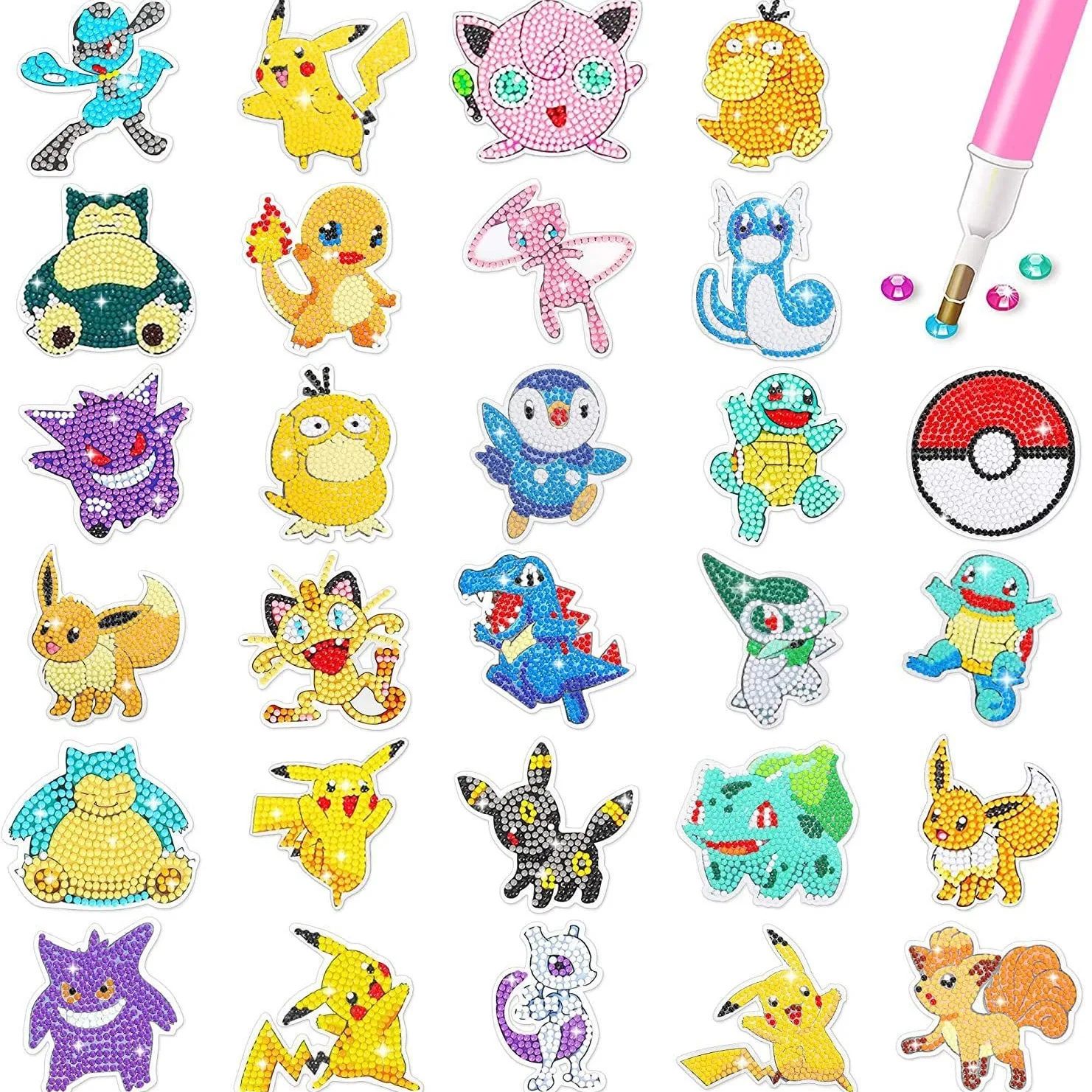 

Cartoon Anime Pikachu Diamond Stickers for DIY Children's Craft Activities Gift