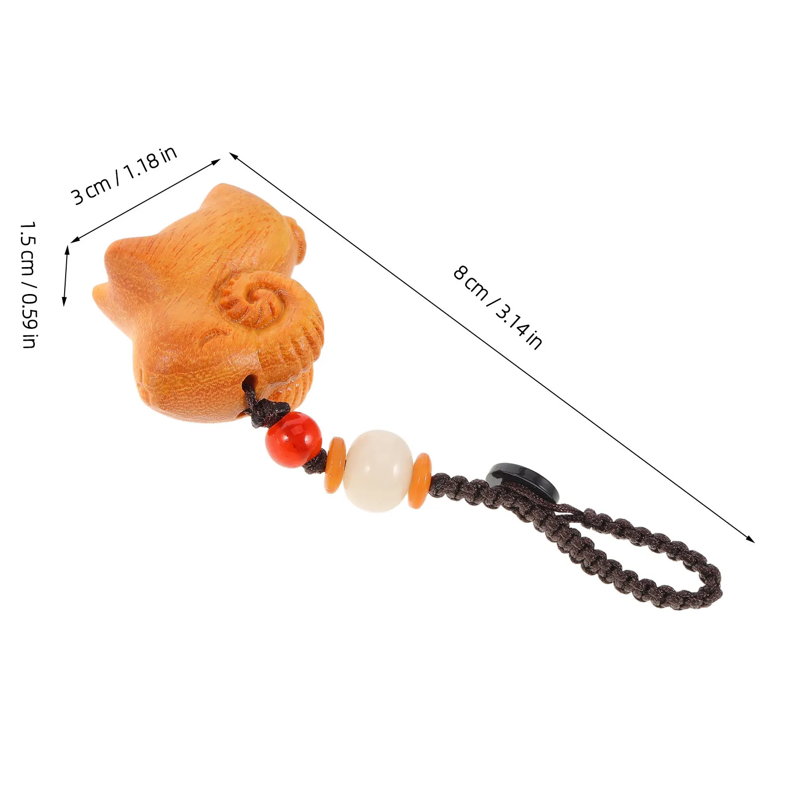 Chinese Zodiac Sheep Keychain Lucky RAM Charm Pendant Polished Zodiac Animal Hanging Key Ring Decorative Goat Year Gift for Men
