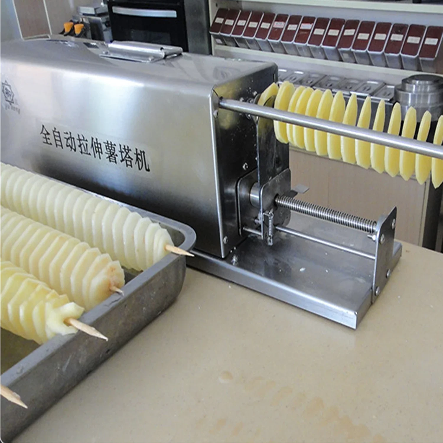 electric potato tower machine / potato spiral slicer / spiral potatoes machine