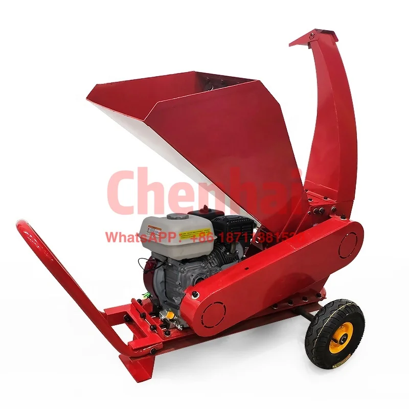 Tree Shredder Wood Chipper Wood Sawdust Crusher Machine with 196CC Gasoline Engine Fresh Wood for 2 Inch garden Leaf shredder