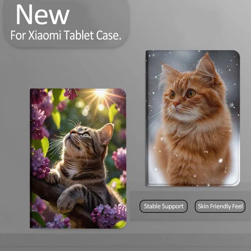 

Orange Fluffy Cat Snow Tablet Case For Xiaomi Redmi Mini Pad SE K 2 4 5 6 7 8 2023 2025 11 8.8 11.2 10.1 Pro Gift