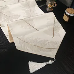 Leaf pattern european style table runner  wholesale embroider  table runner for wedding hotel dinner party for shoe cabinet