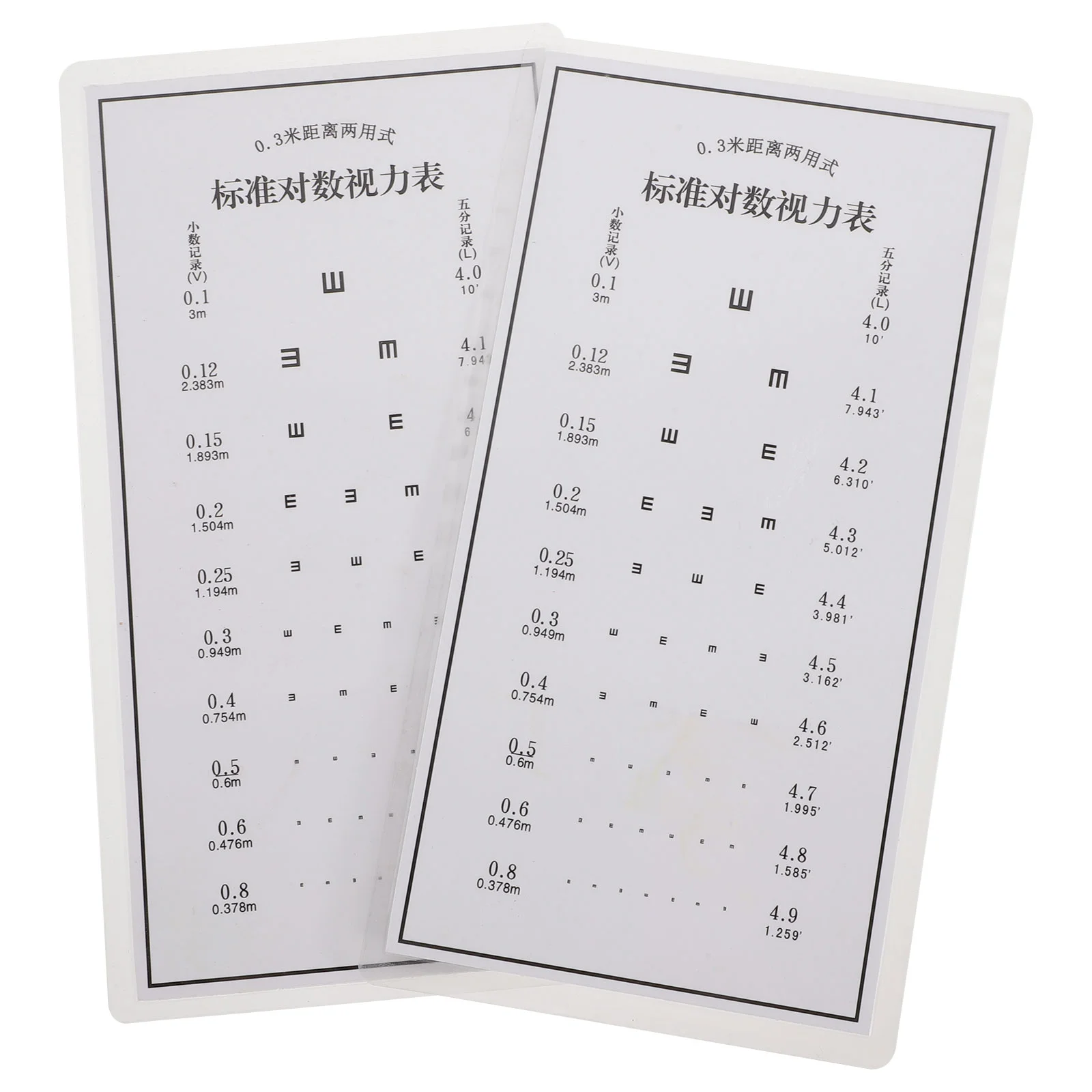 2 Pcs Mini Eye Chart Test Testing Standard Table for Exam Pvc Visual Child Wall Kids