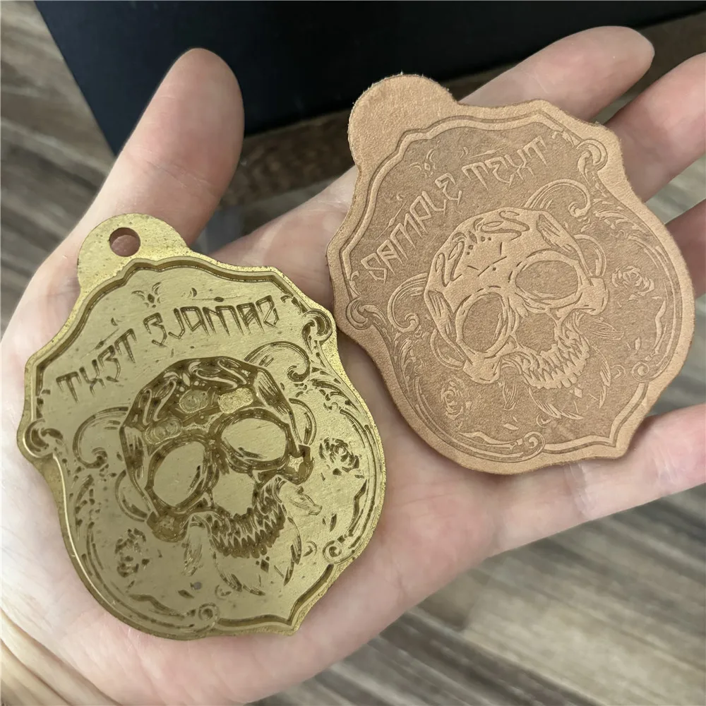 Skull Design Leather Mold Brass Stamp Cutting Die Leather Knife Embossing Logo DIY Craft Tool Cutter Blade Hot Foil Stamping