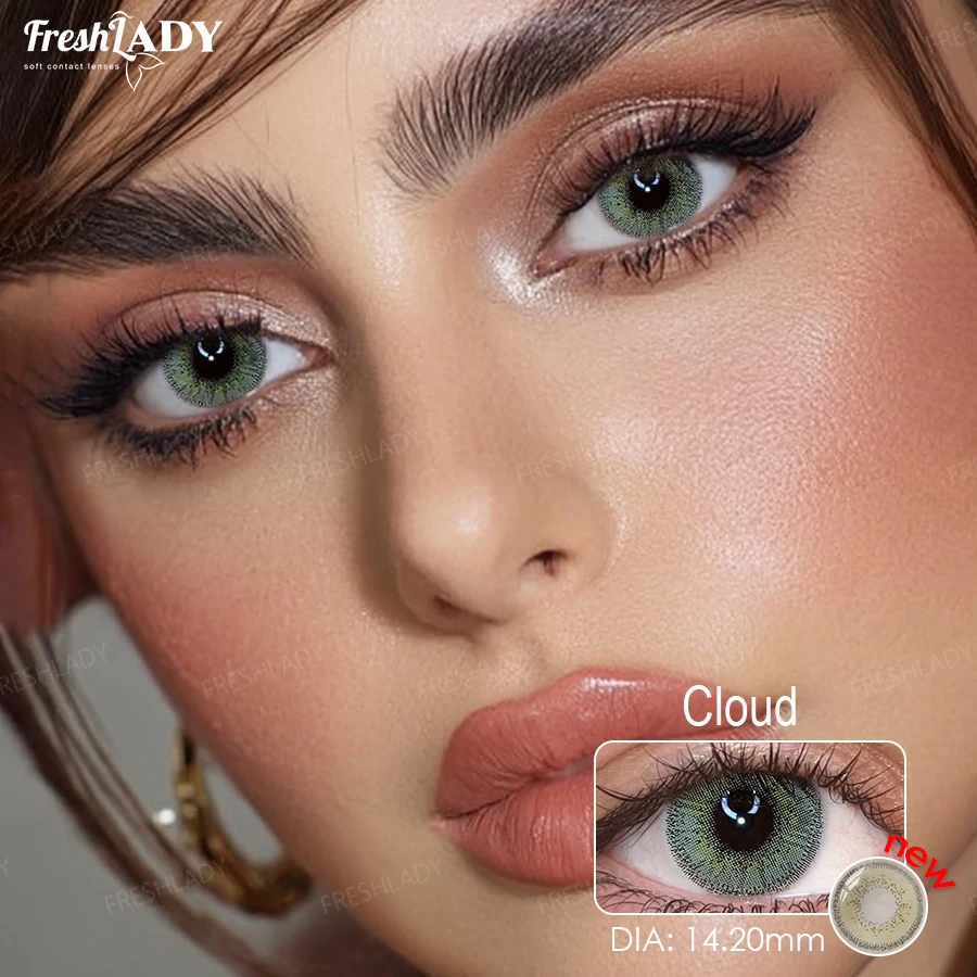 FreshLady 1 Paar Braune Kontaktlinsen für Graue Augen Natürliche Braune Augen Kontaktlinse Augen-Make-up Schönheit 14,20mm Jahreslinsen – Detail 6