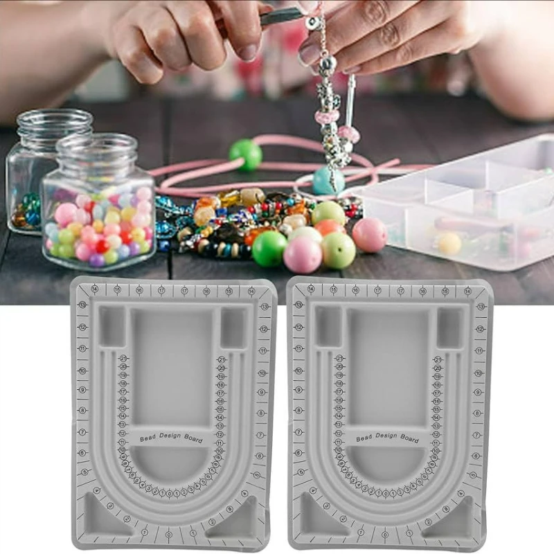 

Flocked Bead Board Bracelet Necklace Beading Organizer Artistry Tray Design Measuring Tool for DIY Jewelry Making Accessories