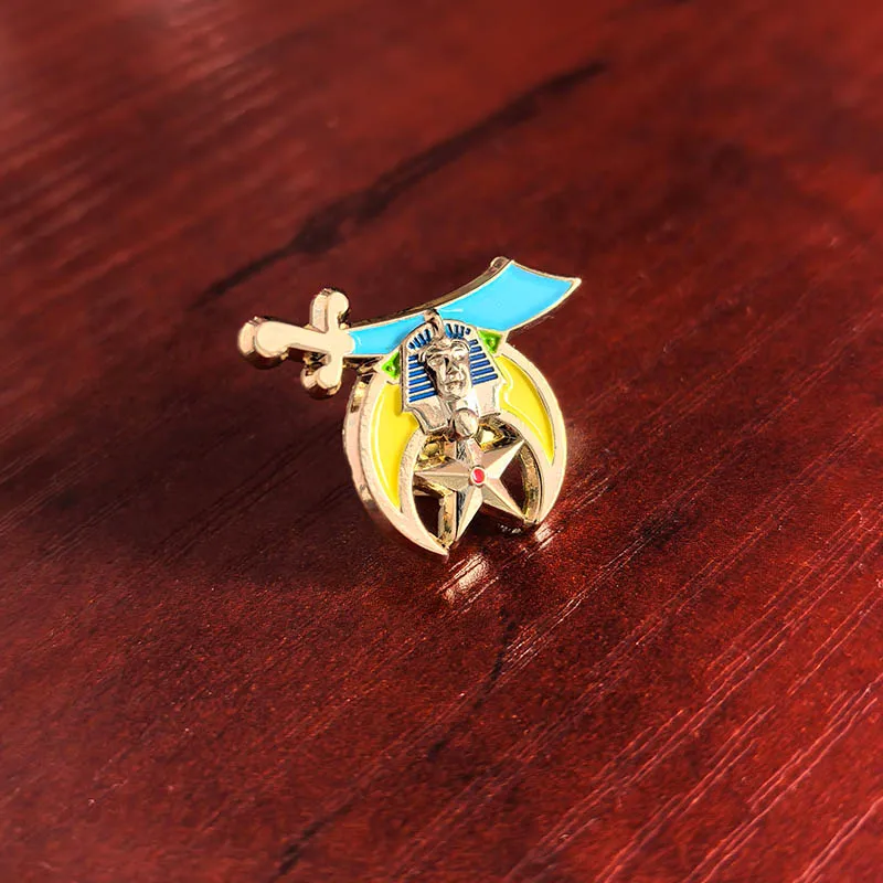 Freemasonry Masonic Shriner Hat Soft Enamel Rose Custom Lapel Pin Made Metal Badge Free Masons Square Compass Pins and Brooch