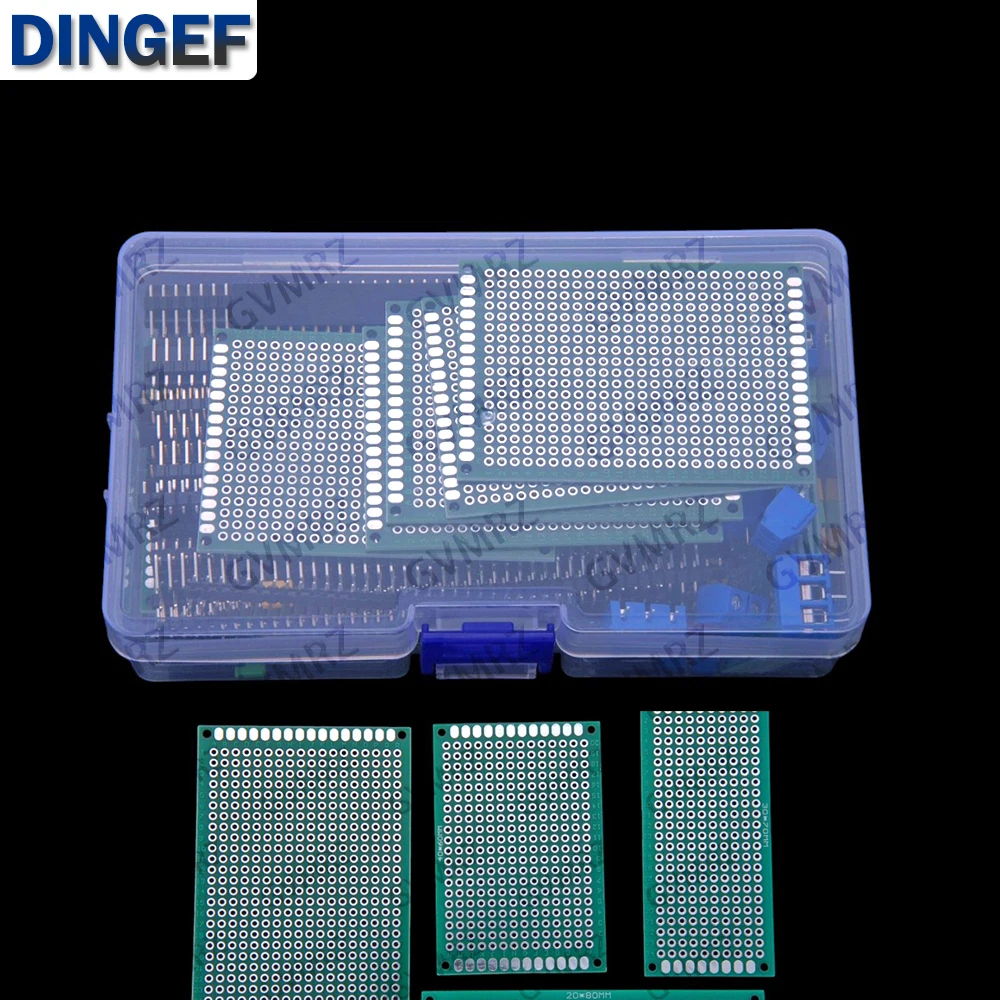 

92PCS Double-sided PCB Boards, Prototype Painted Circuit Boards Single-row Pin & Single-row Female Terminal Kit Double-sided