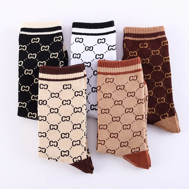 Men and Women Couples Long Cotton Socks Fashion Cute Letters Casual Women\'s Short Cotton Socks