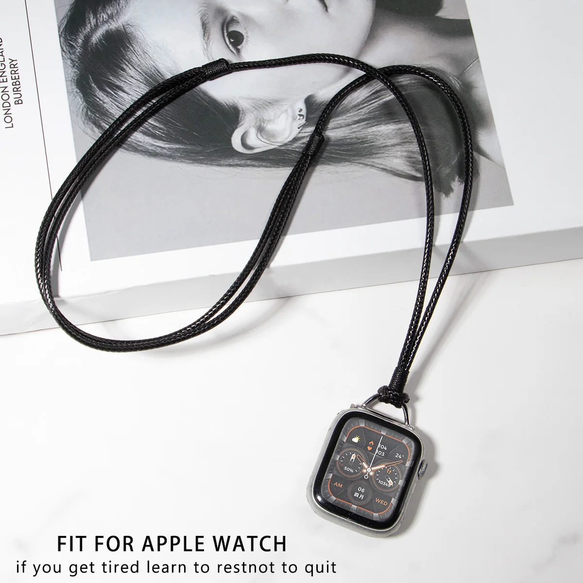 Colgante de carpa dorada para Apple Watch ultra 49mm 45 41 38 42 40 44mm collar de cuerda de cera de aceite colgante resistente y duradero S111098765432 SE