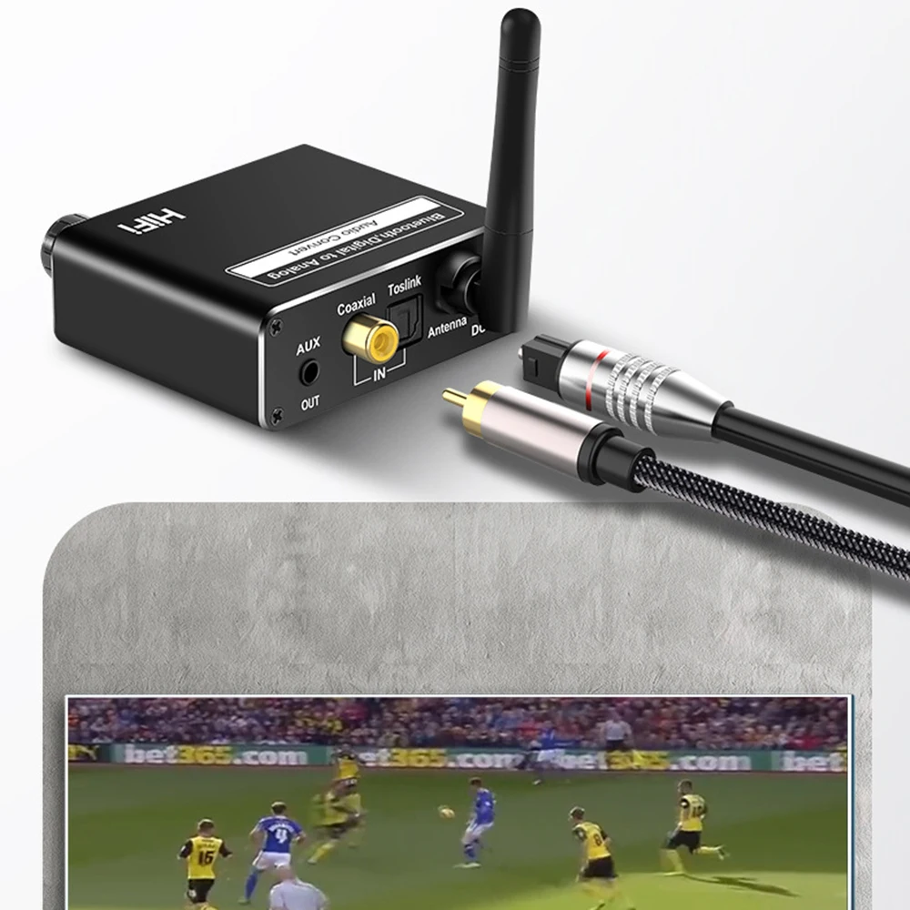 Bluetooth-Compatible 5.0 Wireless Digital To Analog DAC Converter With Headphone Optical Coaxial 3.5mm AUX Support USB  Adapter