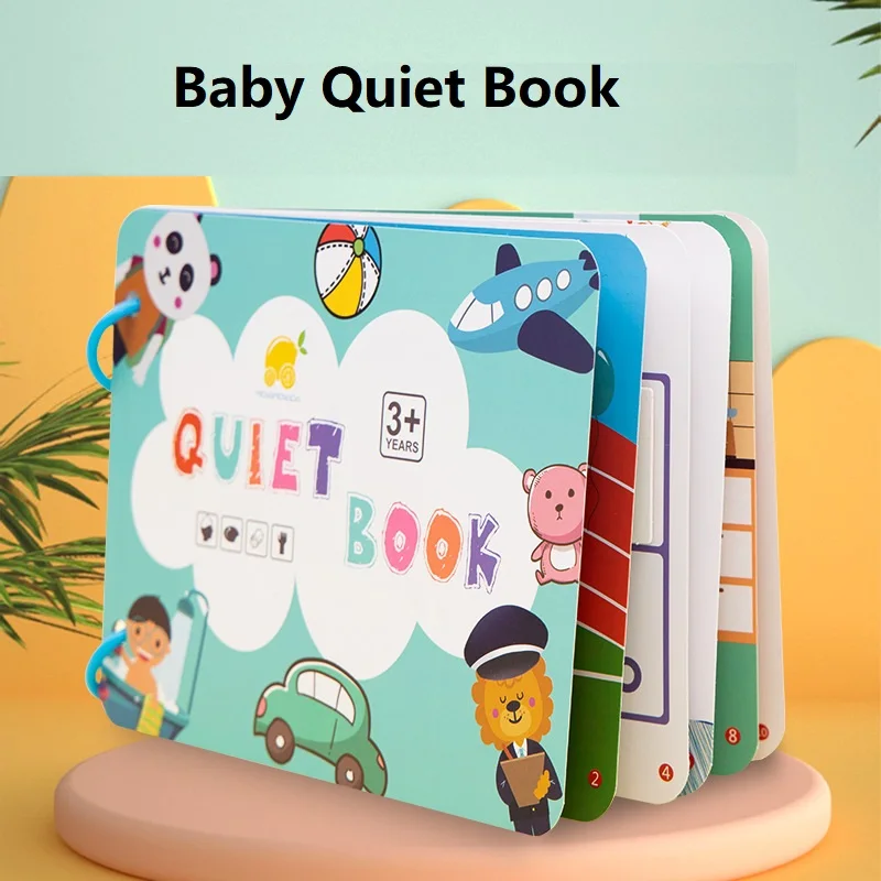 Quiet Book Educational Activity Toys Kids Repeatedly Busy Card Paste Matching Puzzle Books Cognition Baby Montessori Game Gift