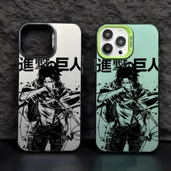 Attack Titan Levi Ackermans Phone Case for Apple iPhone 16 15 14 Plus 13 12 11 iPhone16 Pro Max X Xs XR 8 7 Matte Silver Cover