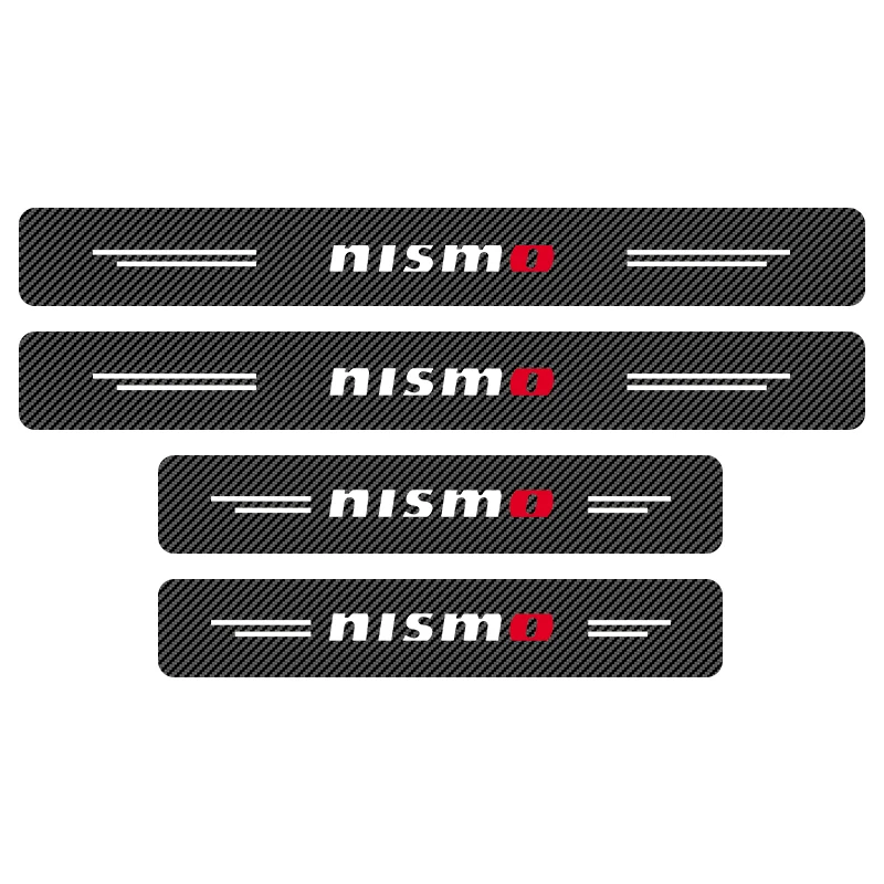 4 قطعة ألياف الكربون سيارة ملصق السيارات عتبة الباب التصميم مقاوم للماء لنيسان نيسمو تيدا Teana GTR 350Z 370Z 240SX Juke ملاحظة