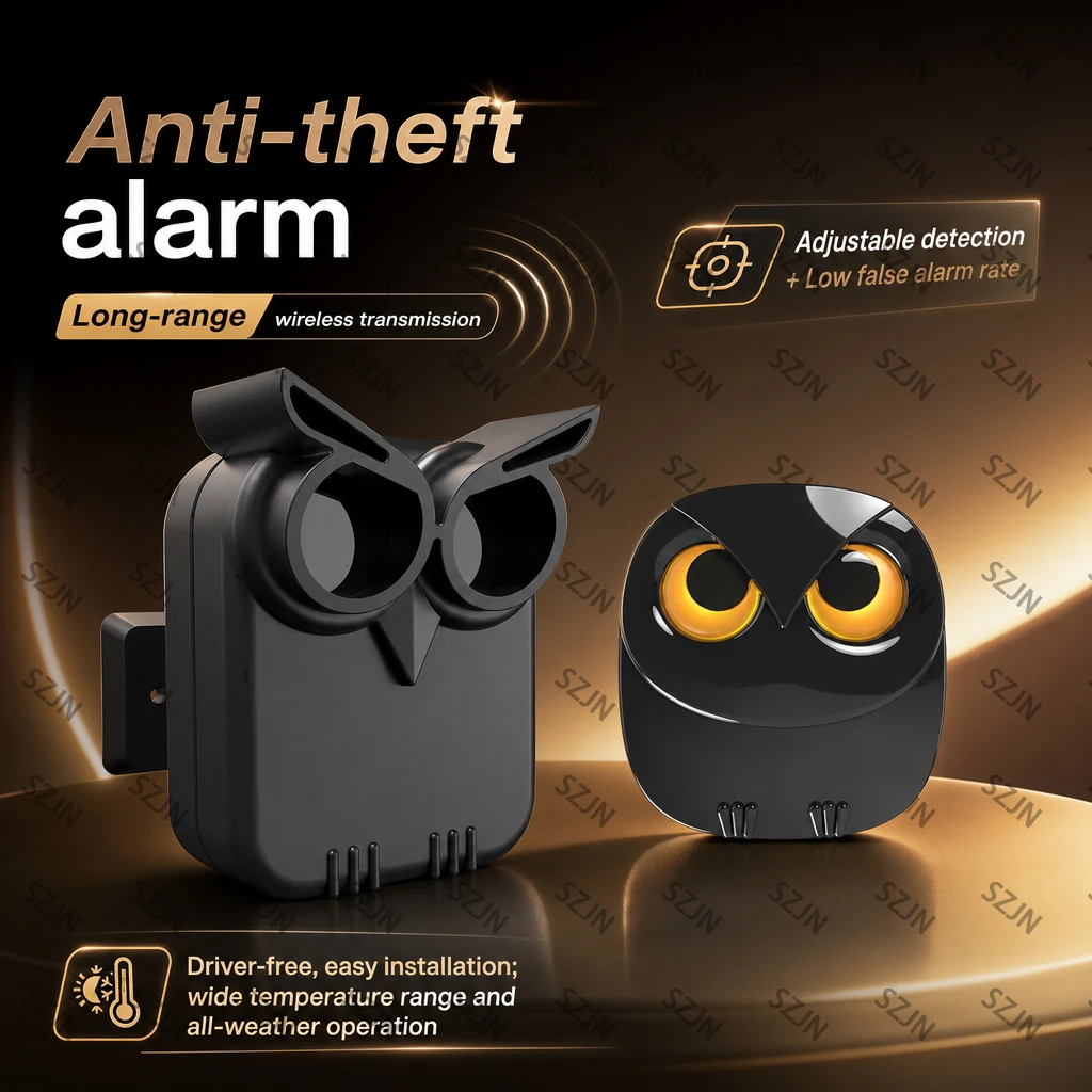 htzsafe-owl-shaped-wireless-driveway-alarm-waterproof-pir-motion-security-detector-for-garage-outdoor-yard