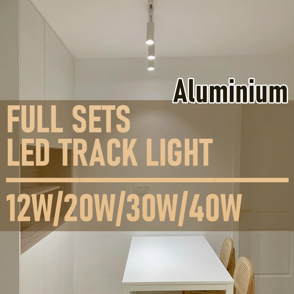 Full Set Track Lighting Spot Light Ceiling Light AC220V Rail lighting Spotlight Rail Lamp Fixture for Living Room Clothing Store