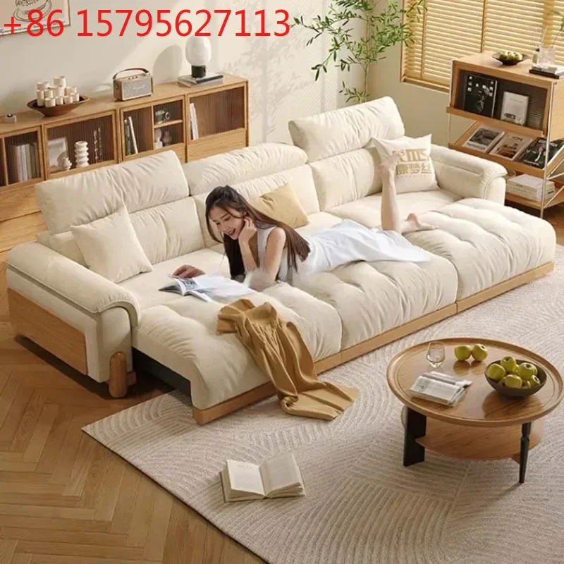 

Japanese New Lazy Couches Simple Square Electric Designer Puffs Sofa Modern Solid Wood Sofas Modernos Para Sala Salon Furniture