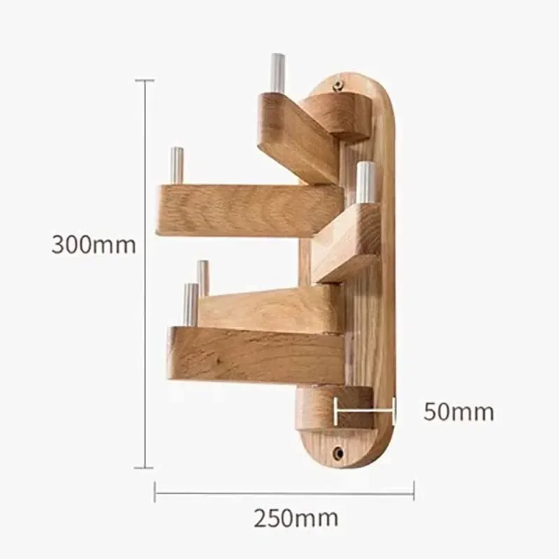 Solid Wood Coat Racks Entrance Hall Wall Mounted Clothes Organizer Hangers Rotatable Bedroom Hat Bags Clothing Storage Hooks