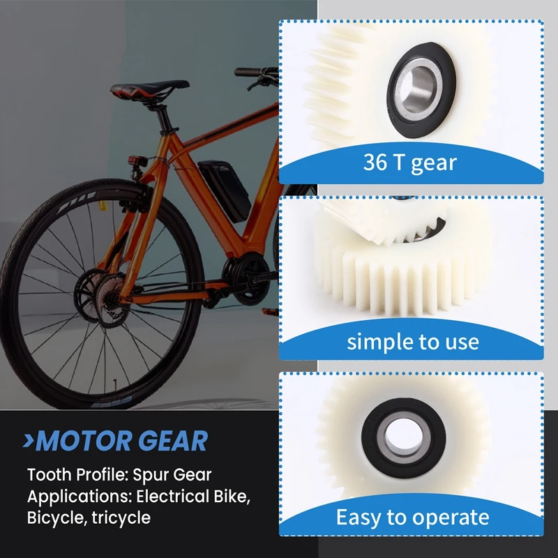 3Pcs 36 Teeth 38Mm Nylon Electronic Motor Gear Ball Bearing Gears For Bafang Electric Bike Bicycle