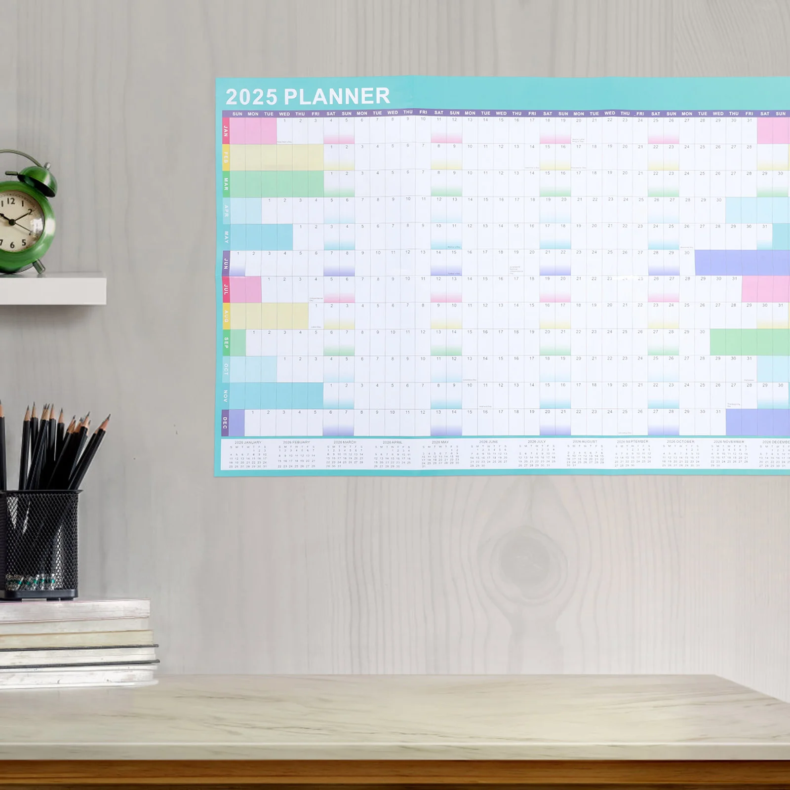 2025 Plan Calendar Adornment Schedule Planning Daily Wall Practical Planner Digital