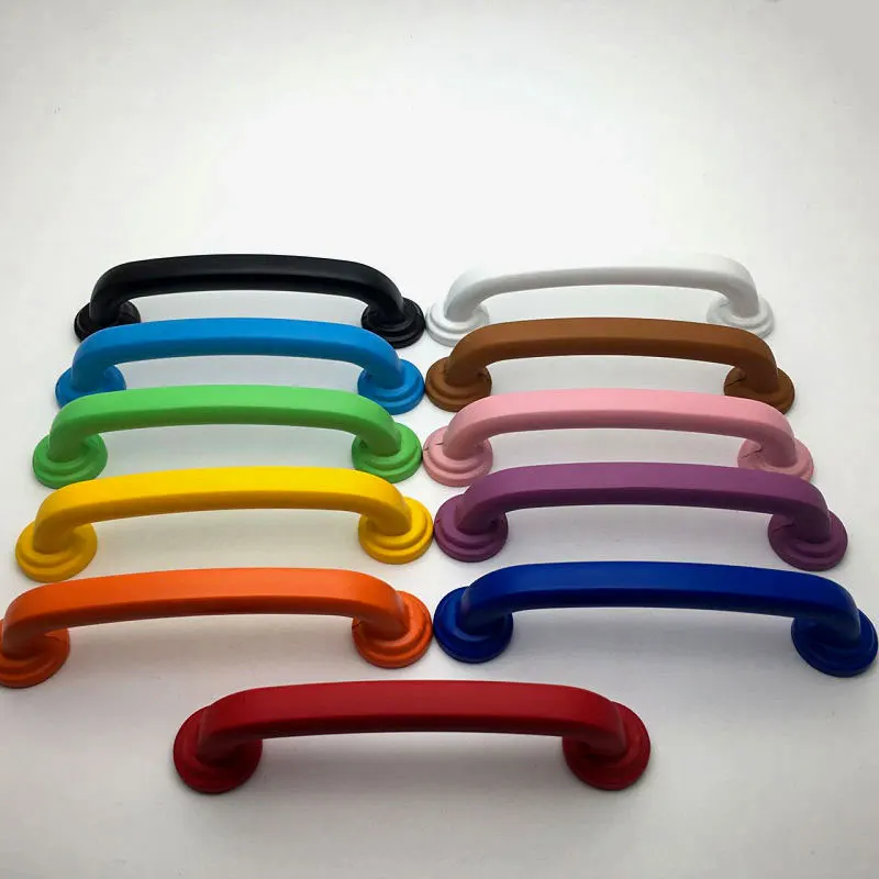 

Colorful Kitchen Cabinet Handles Round Drawer Dresser Knobs Wardrobe Pulls For Children's Room Modern Simple Furniture Hardware