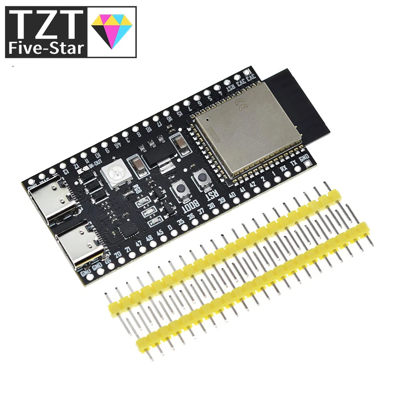 TZT-ESP32-S3-DevKitC-1 WiFi compatible con Bluetooth, placa de desarrollo de malla BLE 5,0, ESP32, módulo inalámbrico N16R8, ESP32-S3
