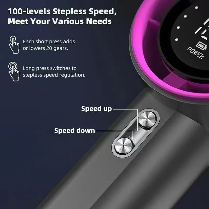 Stepless Speed Handheld Fan, 4000mAh USB-C Rechargeable, 100-Speed Adjustable Portable Mini Fan, Quiet Personal Fan for Student