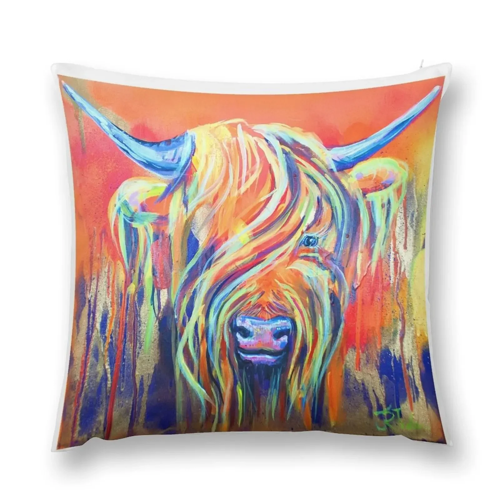 Highland Coo Throw Pillow pillows decor home Luxury Pillow Case Cushion Cover For Sofa pillow