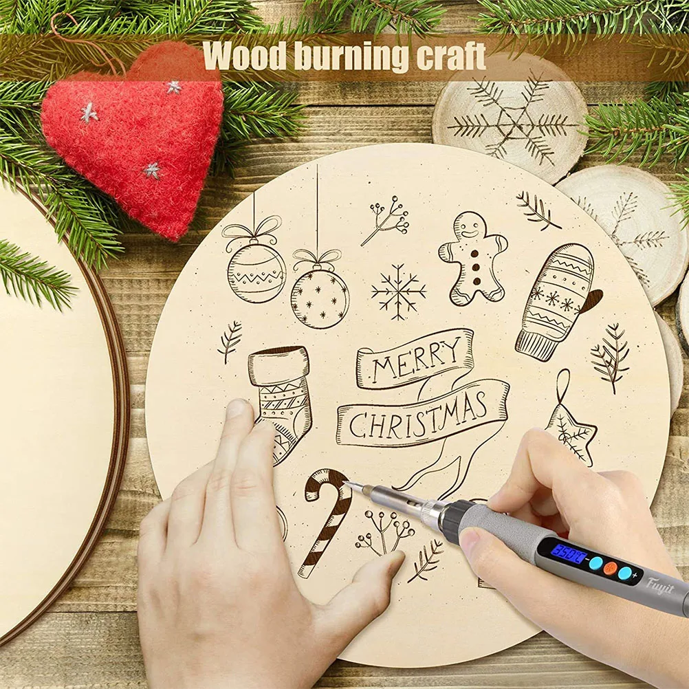 

10pcs Natural Wood Slices Unfinished Round Cutouts Diy Craft Graffiti Wooden Chips For Family Party Handmade