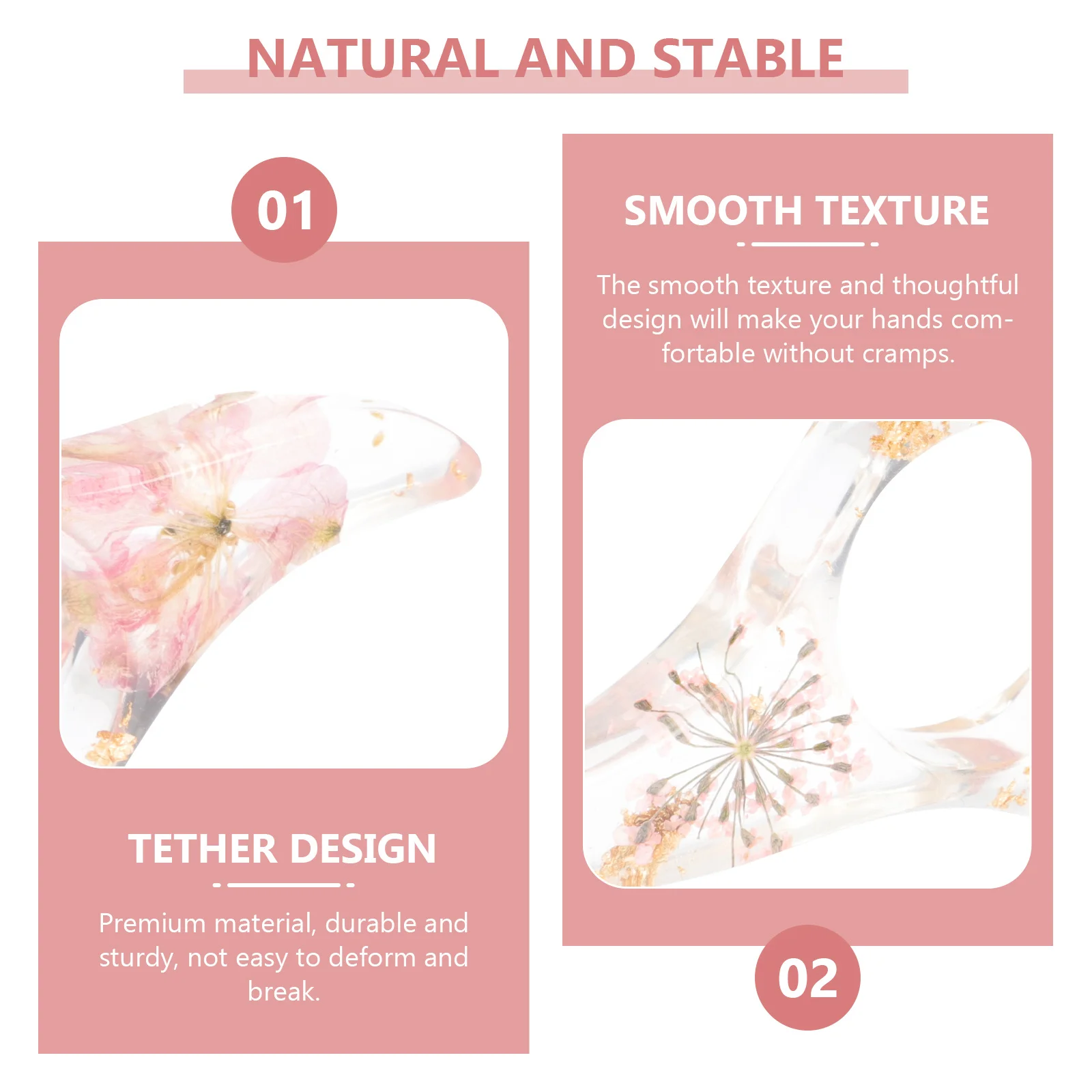 2Pcs Buch Seite Halter Transparent Blume Daumen Ring Praktische Lesen Zubehör Seite Drücken Unterstützung