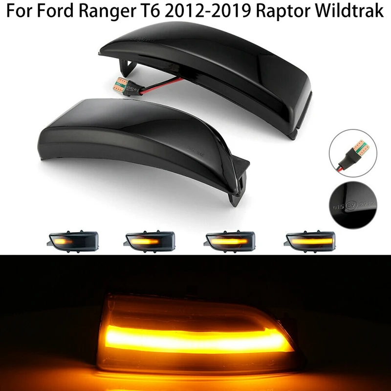 

For 2012-2019 Ford Ranger T6 Raptor Wildtrak LED Dynamic Car Turn Signal Light Blinker Sequential Side Mirror Indicator Lamp