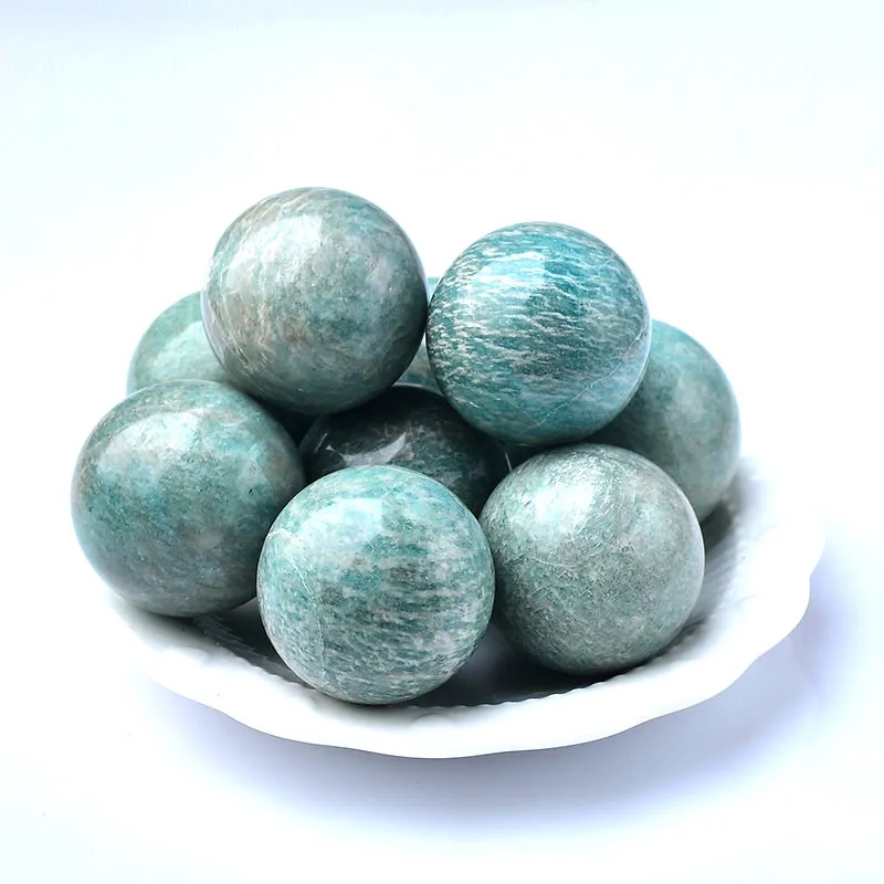 

1PC 100% Natural Amazonite Ball Polished Globe Massaging Ball Reiki Healing Stone Home Decoration Exquisite Gifts Souvenirs Gift