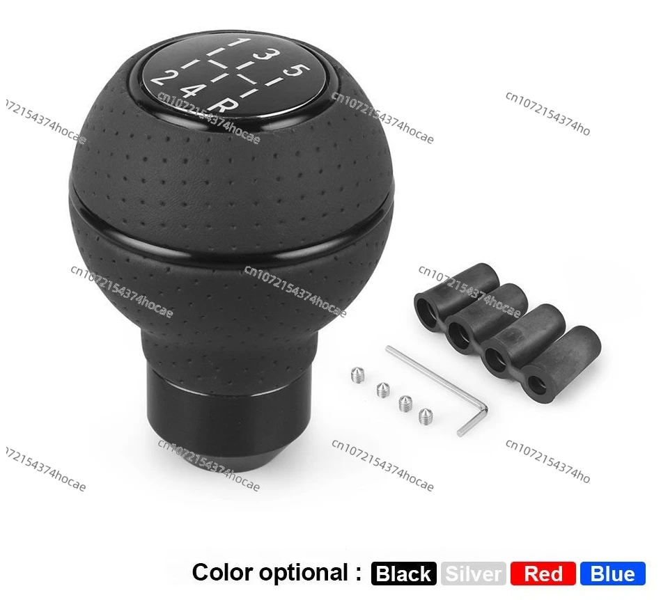 Round Aluminum Alloy Leather Gear Shifter Knob For Manual Transmission Vehicle Interior Upgrade