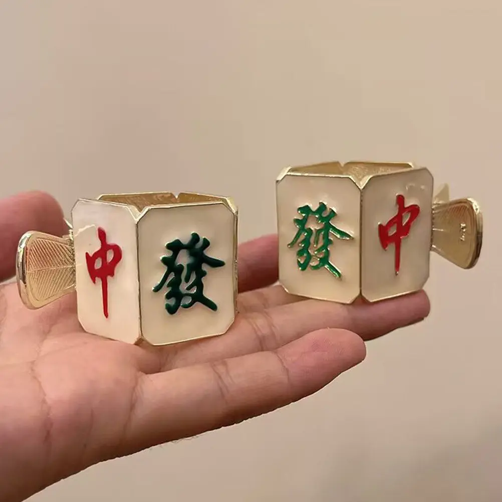 

Mini Mahjong Hair Claw Clip Creative Metal Hairpins for Women Lightweight Portable Barrettes Celebration Costume Party