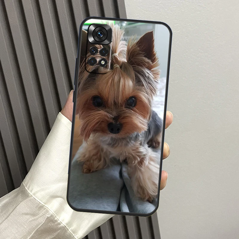 요크셔 테리어 강아지 케이스, 샤오미 레드미 노트 10 프로 노트 11 8 9 12 프로 11S 10S 8T 레드미 10C 12C 9C 9T 커버