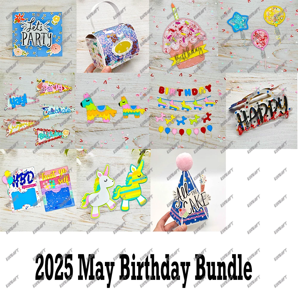 KSCRAFT 2025 May Release Bundle Metall-Stanzschablonen für DIY Scrapbooking, dekorative Prägung,