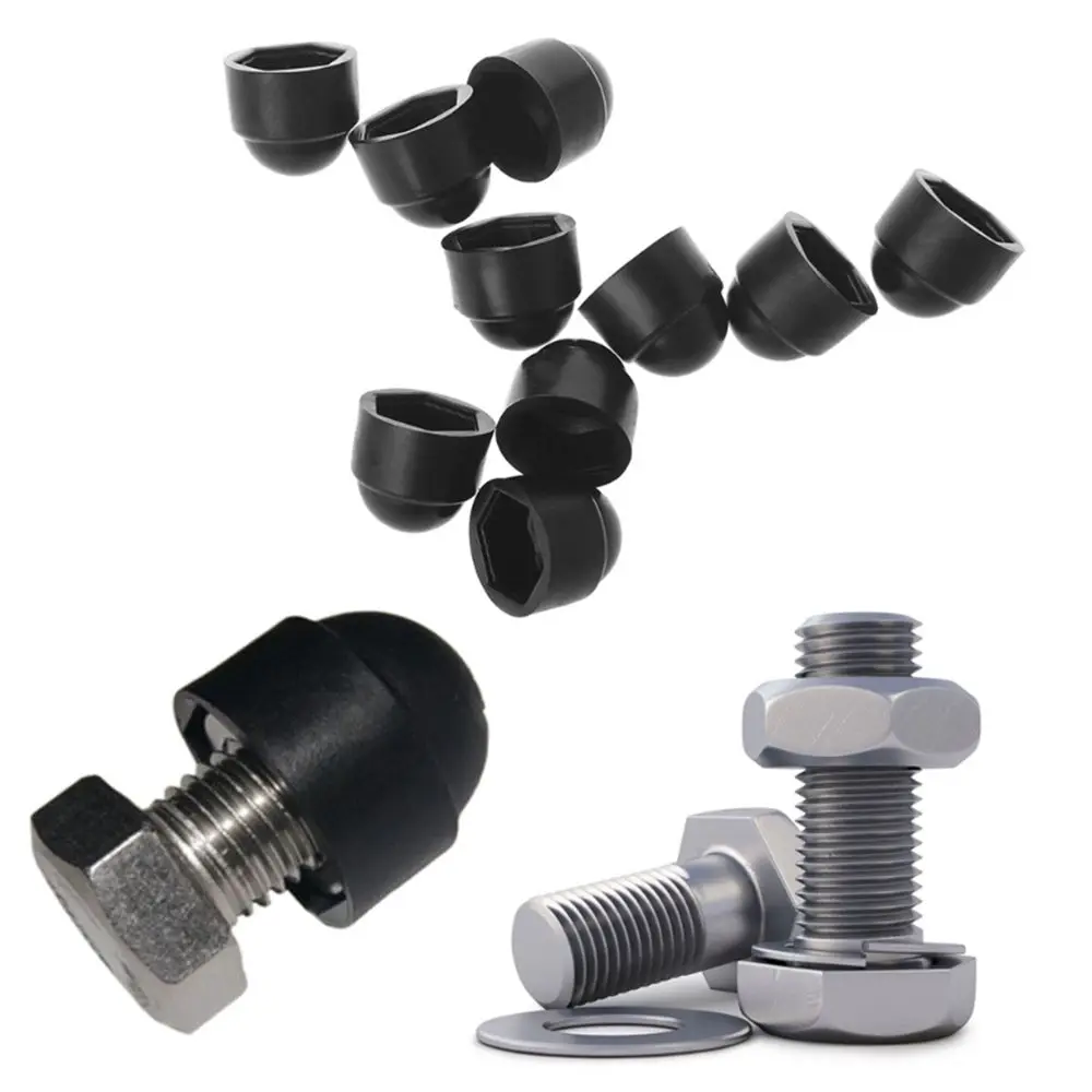 10Pcs M8 Dome Caps Bolt Hexagon Exposed Nut Plastic Covers