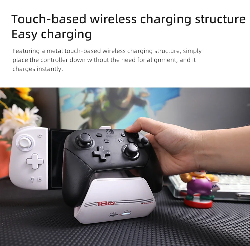 MOBAPAD Charging Station For Nintendo Switch Pro Game Controller Tpye C With TV Mode 4K HDMI Output 100W PD3.0 Charging Stand