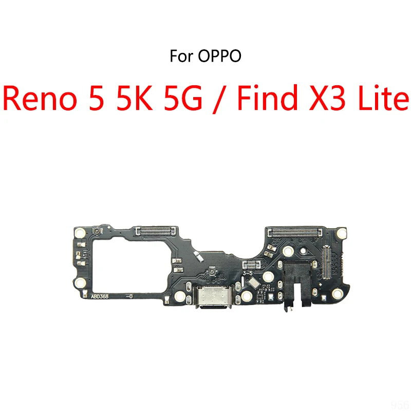 OPPO Reno 5 5K 5G / Find X3 Lite USB 충전 도크 포트 소켓 플러그 커넥터, 플렉스 케이블 충전 보드 모듈 용 10 개/묶음