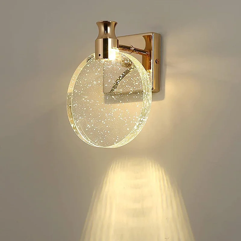 

Modern Crystal Wall Lamp Creative Bedroom Bedside Lamp Bubble Living Room TV Background Wall Lamp Simple Aisle Lighting Fixture
