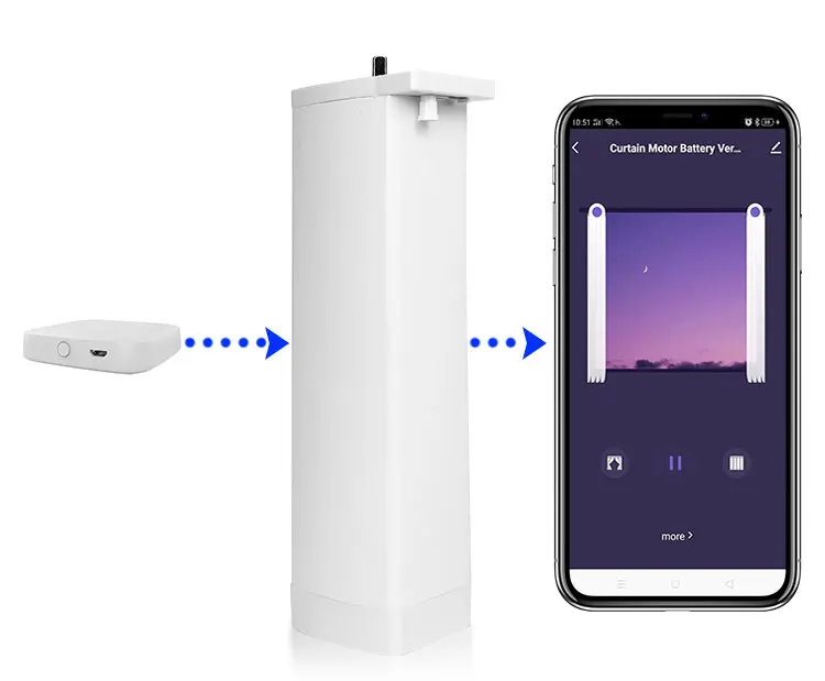 

2025SZMYQ DC12V/2A Battery Powered Smart Home Automatic Curtain Motor Zigbee 1.2N.m for Indoor Use in Living Room or Office