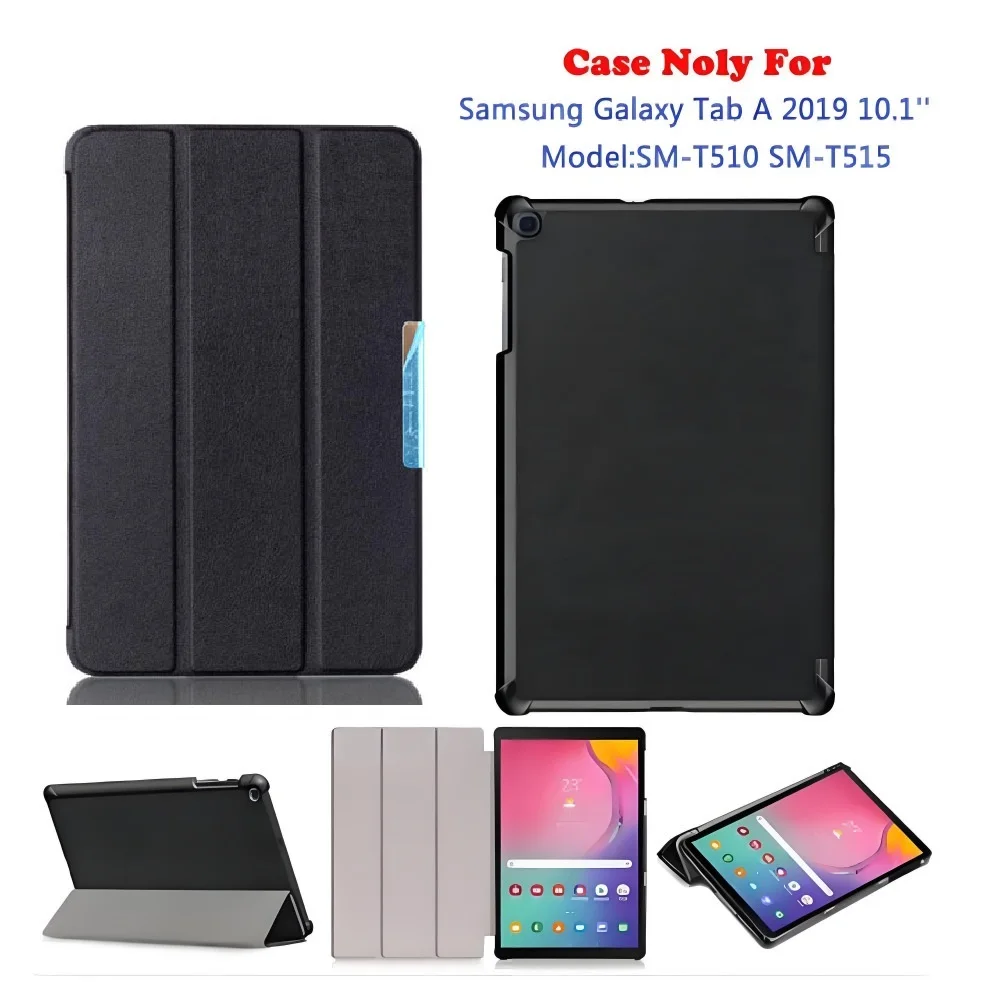 Case for Samsung Galaxy Tab A 10.1 Inch Tablet SM-T510 SM-T515 SM-T517 2019 Release -  Trifold Stand Cover, Auto Wake/Sleep