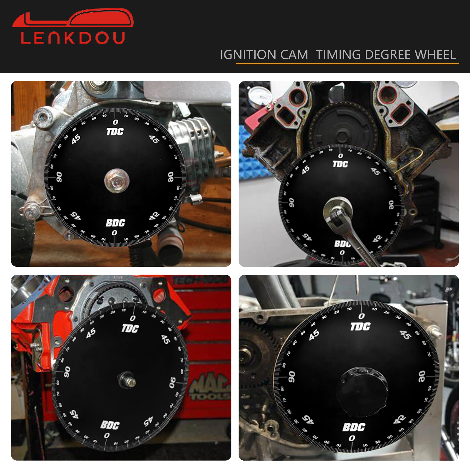 أداة توقيت المحرك عجلة درجة توقيت للألومنيوم السميك 0.052 بوصة مع القطر الخارجي 6 3/4 بوصة وفتحة مركزية 6 مم