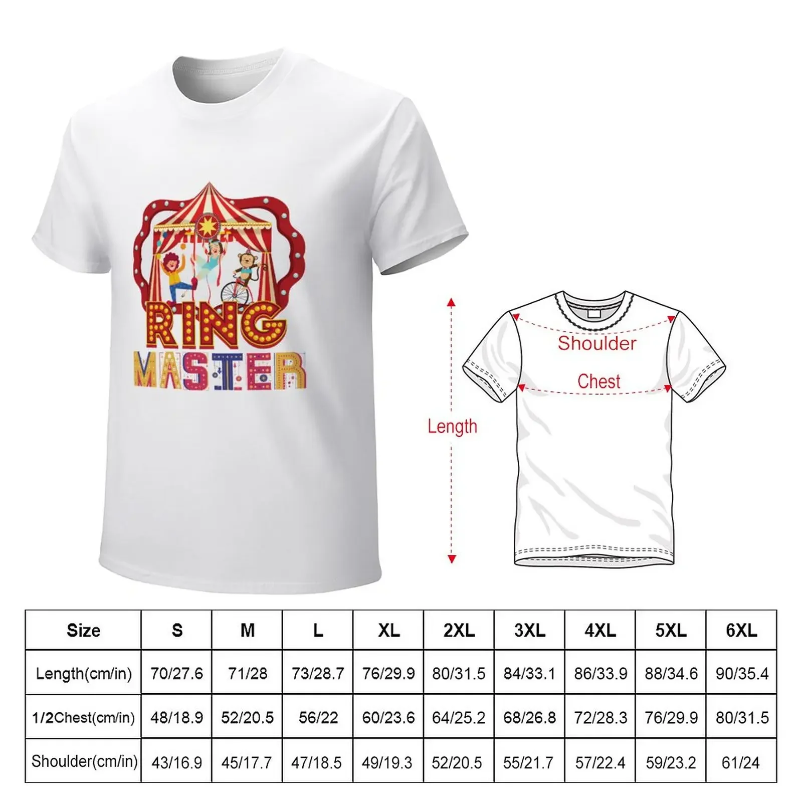 Circus Ringmaster T-Shirt summer tops Aesthetic clothing plus size tops plain white t shirts men