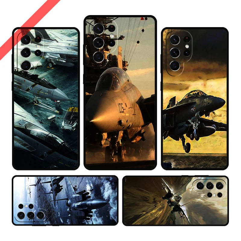 

F14 Fighter Tomcat Phone Case For Samsung Galaxy S20 FE S21 S10 S23 Plus S24 S22 Ultra Coque Note20 Note10 S9 S8 Cover Capa