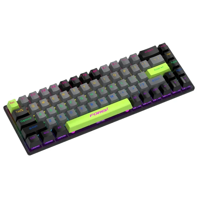 Drei Arten von Modulen unterstützen Bluetooth/TYPE-C/2,4 g kabellose Tastatur, mechanische Tastatur, Gaming-RGB-Split-Tastatur